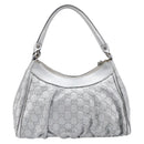 GUCCI GuccissimaGG Abbey Shoulder Bag Leather Silver 190525 Auth 213814V-3