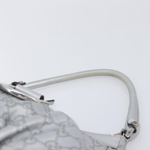 GUCCI GuccissimaGG Abbey Shoulder Bag Leather Silver 190525 Auth 213814V
