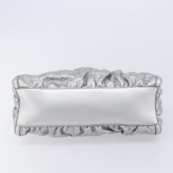 GUCCI GuccissimaGG Abbey Shoulder Bag Leather Silver 190525 Auth 213814V