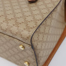 CELINE Macadam Hand Bag PVC Beige Gold Tone Auth 213815-10
