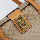 CELINE Macadam Hand Bag PVC Beige Gold Tone Auth 213815-14