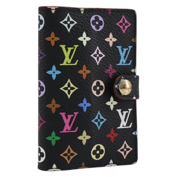 LOUIS VUITTON Multicolor Carnet de Val Mini Agenda Black M92652 LV Auth 213818V