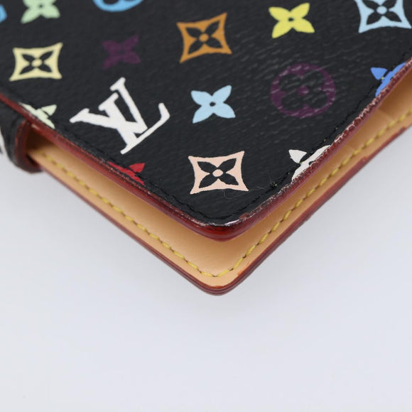 LOUIS VUITTON Multicolor Carnet de Val Mini Agenda Black M92652 LV Auth 213818V