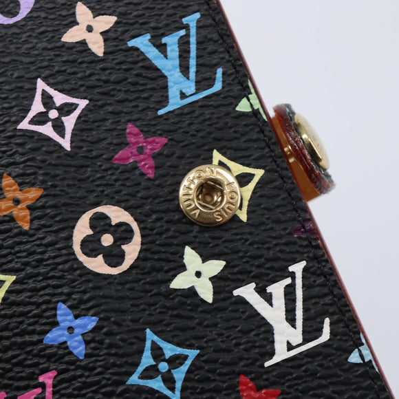 LOUIS VUITTON Multicolor Carnet de Val Mini Agenda Black M92652 LV Auth 213818V