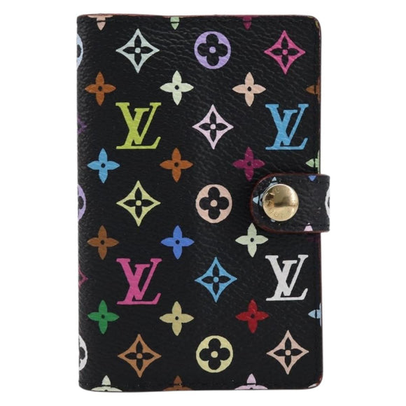LOUIS VUITTON Multicolor Carnet de Val Mini Agenda Black M92652 LV Auth 213818V