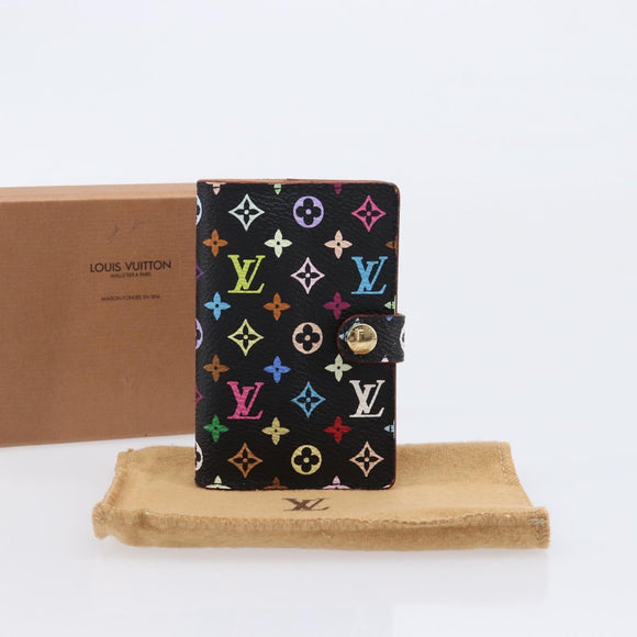 LOUIS VUITTON Multicolor Carnet de Val Mini Agenda Black M92652 LV Auth 213818V