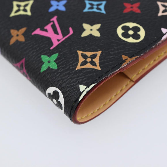 LOUIS VUITTON Multicolor Carnet de Val Mini Agenda Black M92652 LV Auth 213818V