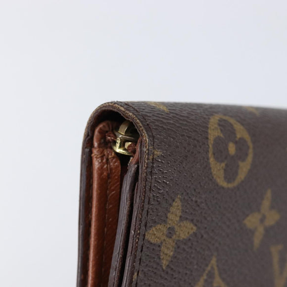 LOUIS VUITTON Monogram Porte Monnaie Billets Tresor Wallet M61730 LV Auth 213820