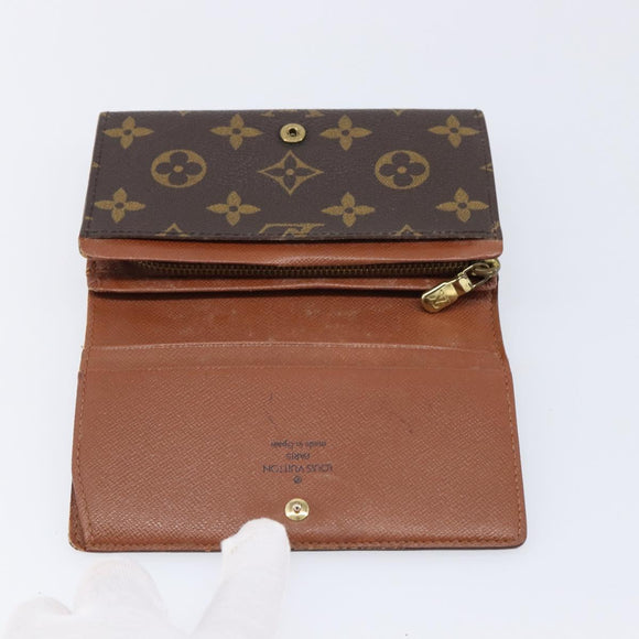 LOUIS VUITTON Monogram Porte Monnaie Billets Tresor Wallet M61730 LV Auth 213820