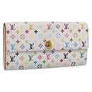 LOUIS VUITTON Monogram Multicolor Portefeiulle Sarah White M93532 LV Auth 213821-1