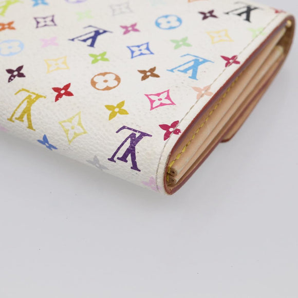 LOUIS VUITTON Monogram Multicolor Portefeiulle Sarah White M93532 LV Auth 213821