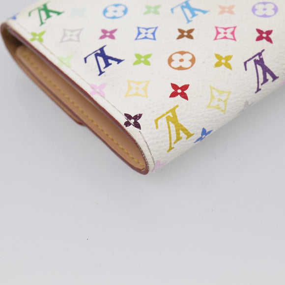 LOUIS VUITTON Monogram Multicolor Portefeiulle Sarah White M93532 LV Auth 213821