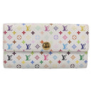 LOUIS VUITTON Monogram Multicolor Portefeiulle Sarah White M93532 LV Auth 213821-2