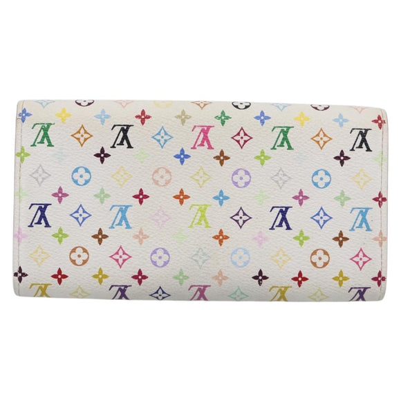 LOUIS VUITTON Monogram Multicolor Portefeiulle Sarah White M93532 LV Auth 213821