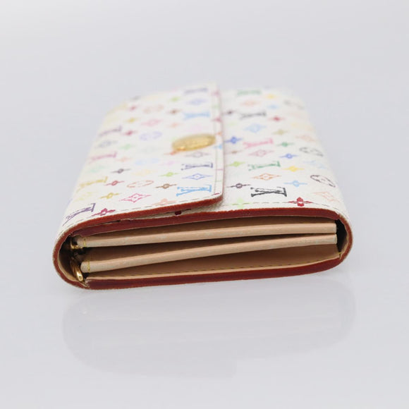 LOUIS VUITTON Monogram Multicolor Portefeiulle Sarah White M93532 LV Auth 213821