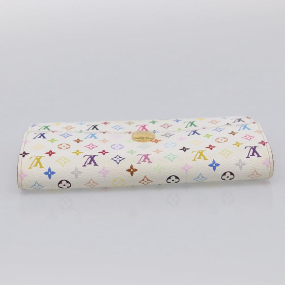 LOUIS VUITTON Monogram Multicolor Portefeiulle Sarah White M93532 LV Auth 213821