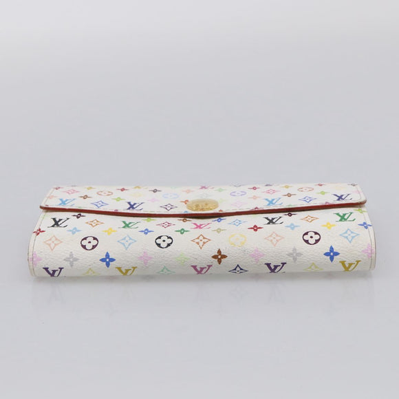 LOUIS VUITTON Monogram Multicolor Portefeiulle Sarah White M93532 LV Auth 213821