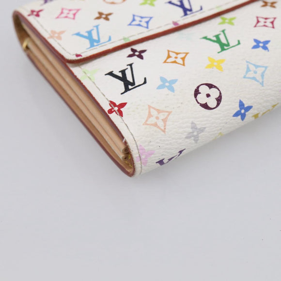LOUIS VUITTON Monogram Multicolor Portefeiulle Sarah White M93532 LV Auth 213821
