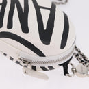 CHANEL Sunglasses Case Chain Neck Pouch Leather White Silver CC Auth 213823SAM-11