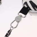 CHANEL Sunglasses Case Chain Neck Pouch Leather White Silver CC Auth 213823SAM-14