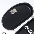 CHANEL Sunglasses Case Chain Neck Pouch Leather White Silver CC Auth 213823SAM-18