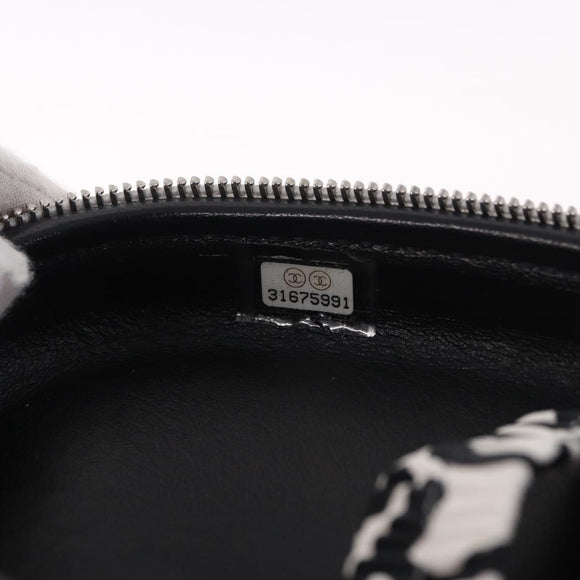 CHANEL Sunglasses Case Chain Neck Pouch Leather White Silver CC Auth 213823SAM