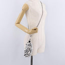CHANEL Sunglasses Case Chain Neck Pouch Leather White Silver CC Auth 213823SAM-27