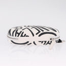CHANEL Sunglasses Case Chain Neck Pouch Leather White Silver CC Auth 213823SAM-9