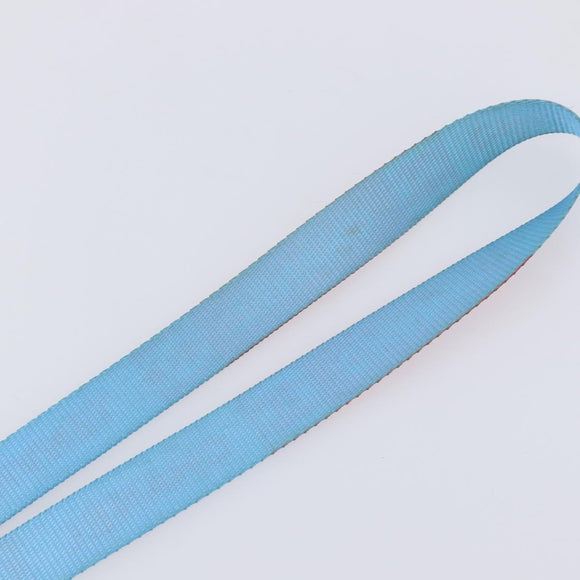 CHANEL Sports Line Neck Strap Canvas Light Blue Silver CC Auth 213824V