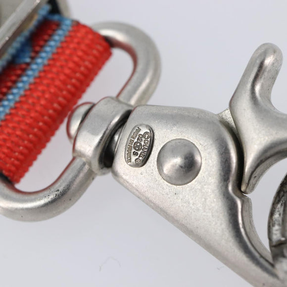 CHANEL Sports Line Neck Strap Canvas Light Blue Silver CC Auth 213824V