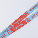 CHANEL Sports Line Neck Strap Canvas Light Blue Silver CC Auth 213824V-6