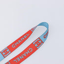 CHANEL Sports Line Neck Strap Canvas Light Blue Silver CC Auth 213824V-8