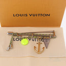LOUIS VUITTON Brooch Metal Lime Green Silver tone LV Auth 213825M-17