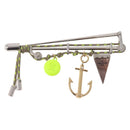 LOUIS VUITTON Brooch Metal Lime Green Silver tone LV Auth 213825M-2