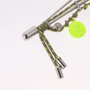 LOUIS VUITTON Brooch Metal Lime Green Silver tone LV Auth 213825M-3