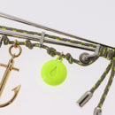 LOUIS VUITTON Brooch Metal Lime Green Silver tone LV Auth 213825M-9