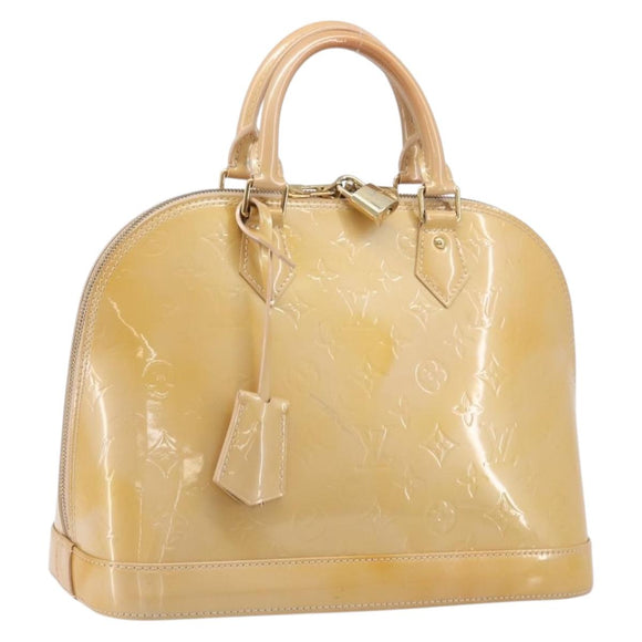LOUIS VUITTON Monogram Vernis Alma PM Hand Bag Rose Florentin M91614 Auth 213827