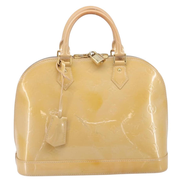 LOUIS VUITTON Monogram Vernis Alma PM Hand Bag Rose Florentin M91614 Auth 213827