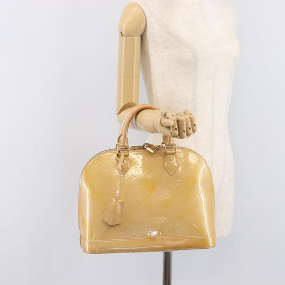 LOUIS VUITTON Monogram Vernis Alma PM Hand Bag Rose Florentin M91614 Auth 213827