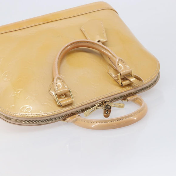 LOUIS VUITTON Monogram Vernis Alma PM Hand Bag Rose Florentin M91614 Auth 213827