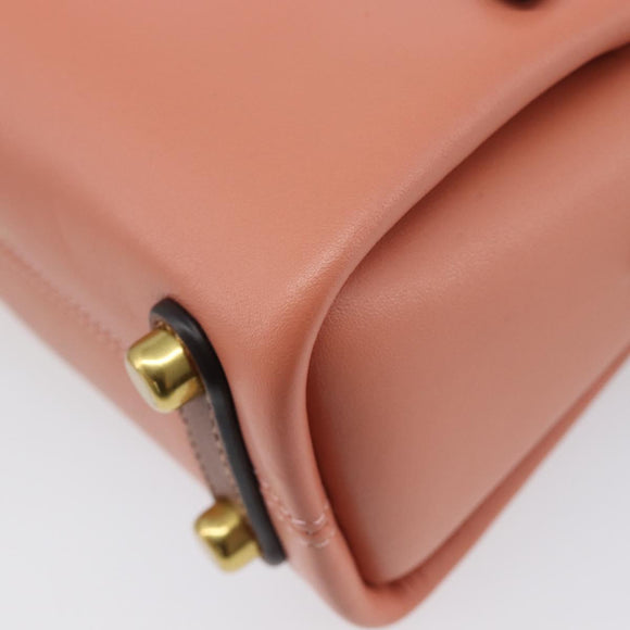 Coach Shoulder Bag Leather 2way Pink Gold Tone Auth 213832A