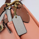 Coach Shoulder Bag Leather 2way Pink Gold Tone Auth 213832A-18