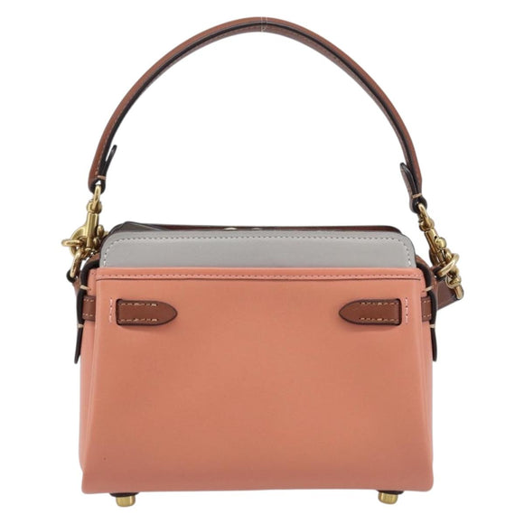 Coach Shoulder Bag Leather 2way Pink Gold Tone Auth 213832A