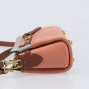 Coach Shoulder Bag Leather 2way Pink Gold Tone Auth 213832A-5