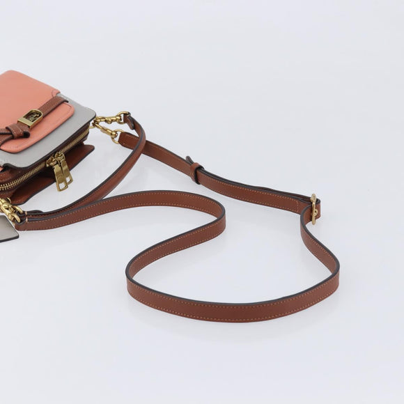 Coach Shoulder Bag Leather 2way Pink Gold Tone Auth 213832A