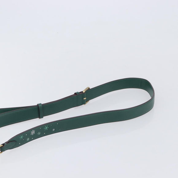 Coach Disney Collaboration Shoulder Bag Leather Green Gold Tone Auth 213833A