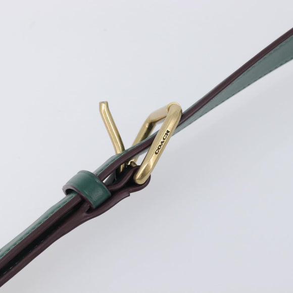 Coach Disney Collaboration Shoulder Bag Leather Green Gold Tone Auth 213833A
