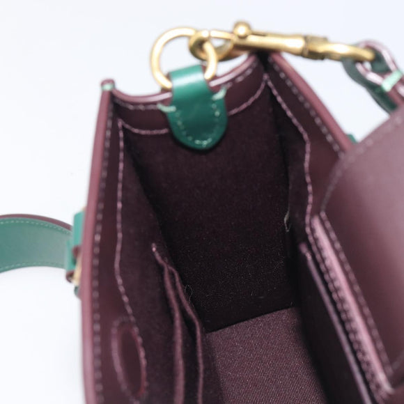 Coach Disney Collaboration Shoulder Bag Leather Green Gold Tone Auth 213833A