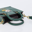 Coach Disney Collaboration Shoulder Bag Leather Green Gold Tone Auth 213833A-7