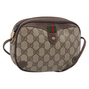GUCCI GG Supreme Web Sherry Line Bag PVC Beige Gold 156 02 066 Auth 213854-1